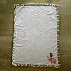 Carter's Baby Blanket Carter's Jungle Jill Monkey / Elephant Pink